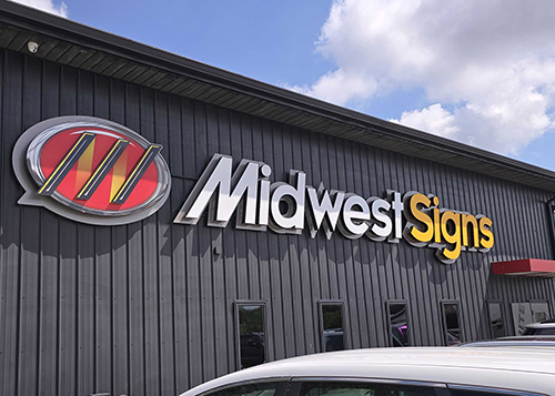 Channel letter fabrication at Fast Wholesale Signs Indianapolis facility